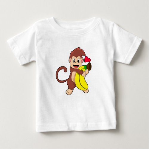 Monkey with Banana Baby T_Shirt