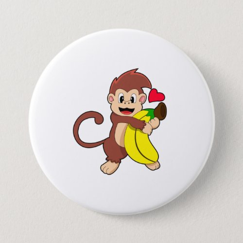 Monkey with Banana Button