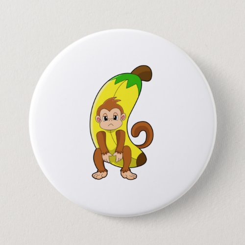 Monkey with Banana Button