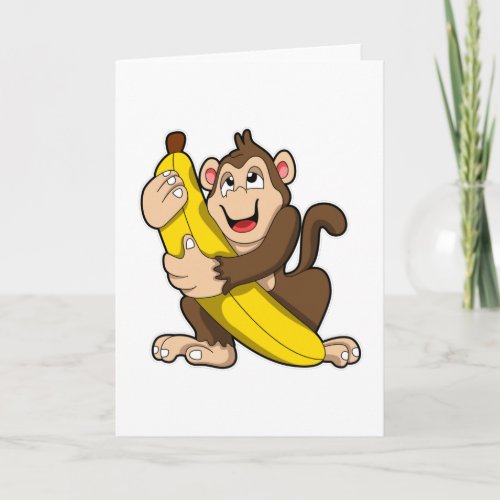 Monkey with Banana Card