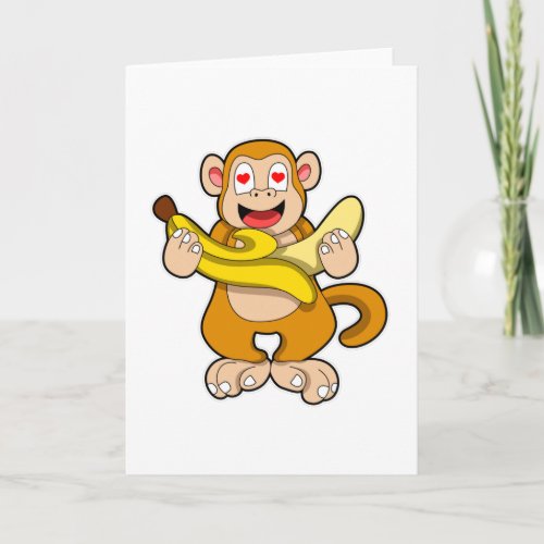 Monkey with Banana Card