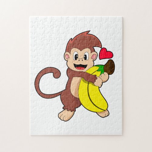 Monkey with Banana Jigsaw Puzzle