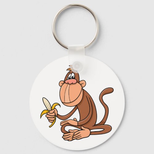 Monkey With Banana Keychain