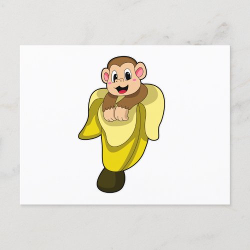 Monkey with Banana peel Postcard