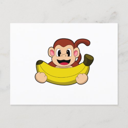 Monkey with Banana Postcard