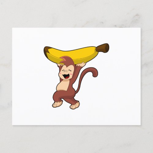 Monkey with Banana Postcard