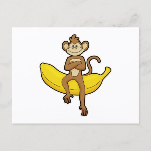 Monkey with Banana Postcard