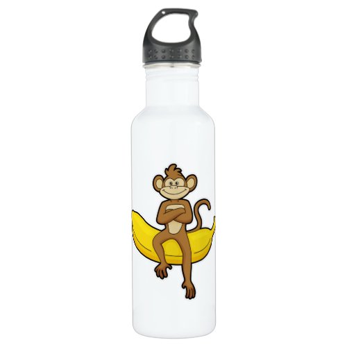 Monkey with Banana Stainless Steel Water Bottle