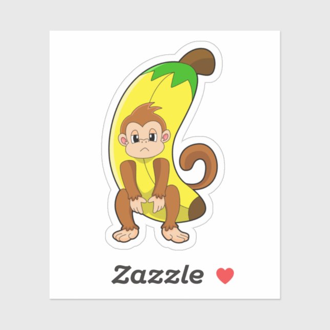 Monkey with Banana Sticker (Sheet)
