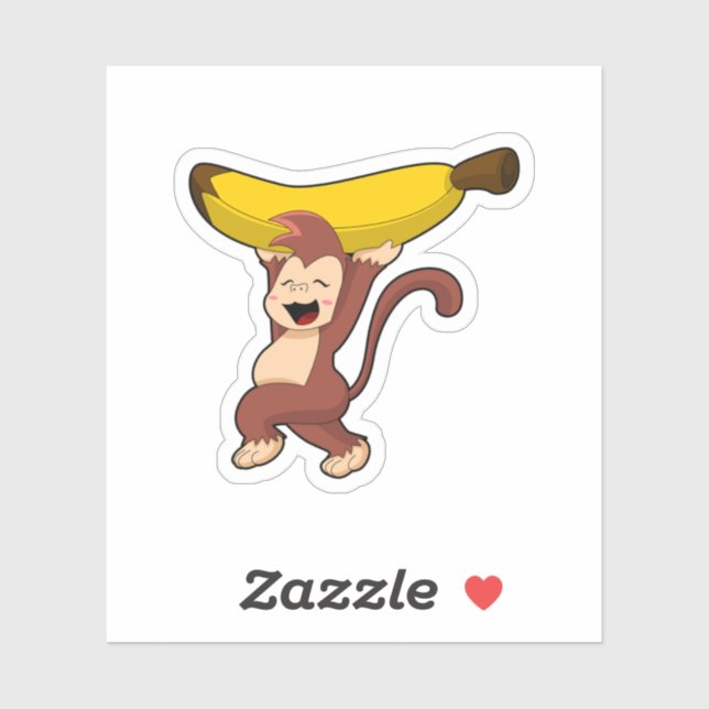 Monkey with Banana Sticker (Sheet)