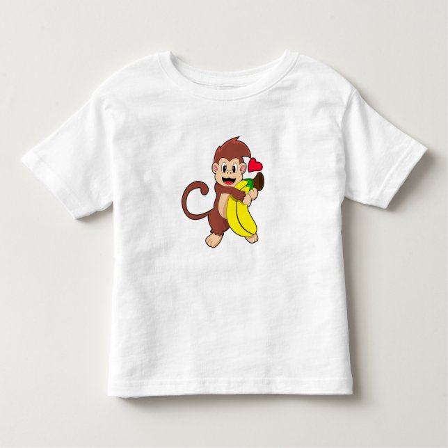 Monkey with Banana Toddler T-shirt (Front)