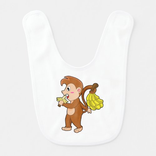 Monkey with Bananas Baby Bib