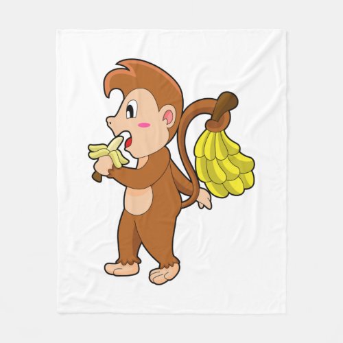 Monkey with Bananas Fleece Blanket