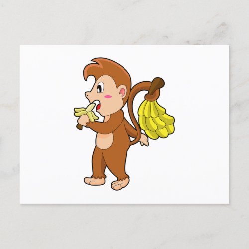 Monkey with Bananas Postcard