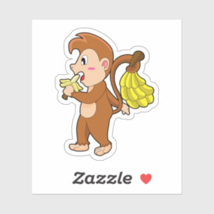 Monkey with Bananas Sticker