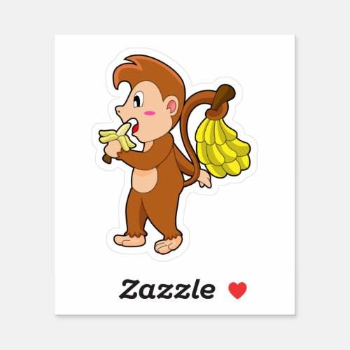 Monkey with Bananas Sticker