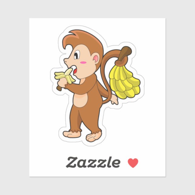 Monkey with Bananas Sticker (Sheet)