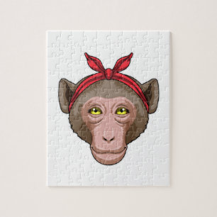 Monkey with Bandana Jigsaw Puzzle