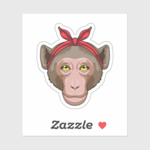 Monkey with Bandana Sticker