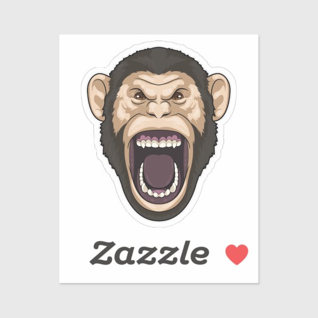 Monkey with black Hairs Sticker (Sheet)