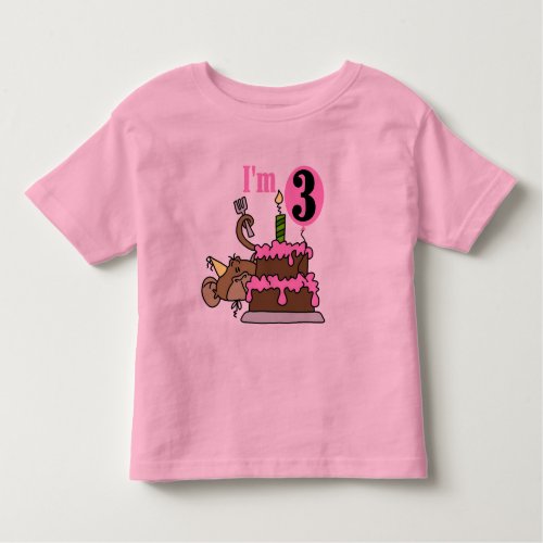 Monkey with Cake 3rd Birthday Tshirts and Gifts
