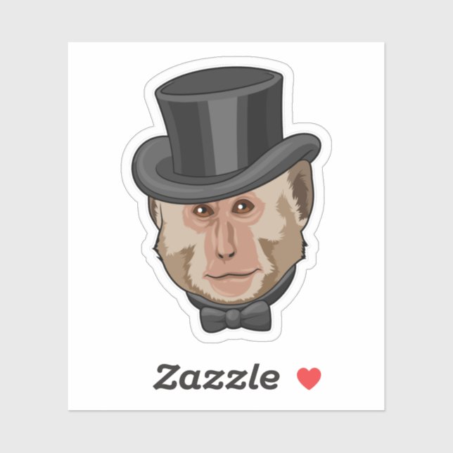 Monkey with Cylinder Sticker (Sheet)