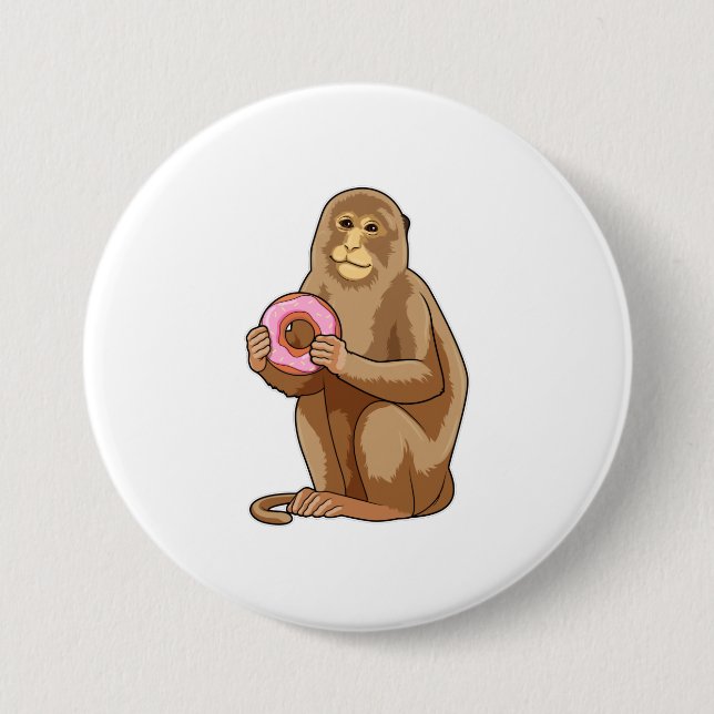 Monkey with Donut Button (Front)