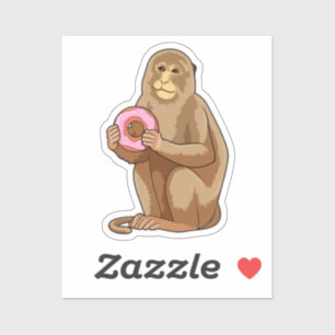 Monkey with Donut Sticker