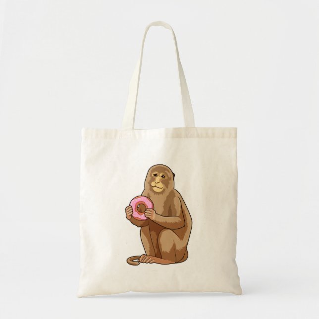 Monkey with Donut Tote Bag (Front)