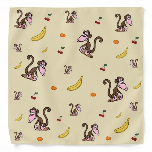 Monkey with Fruit Bandana