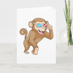 Monkey with Glasses Card