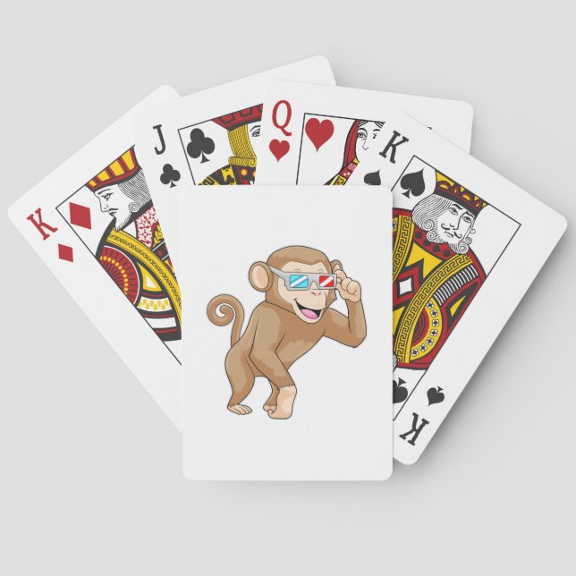Monkey with Glasses Poker Cards (Back)