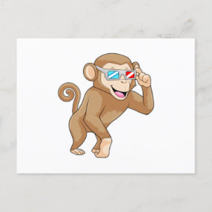 Monkey with Glasses Postcard