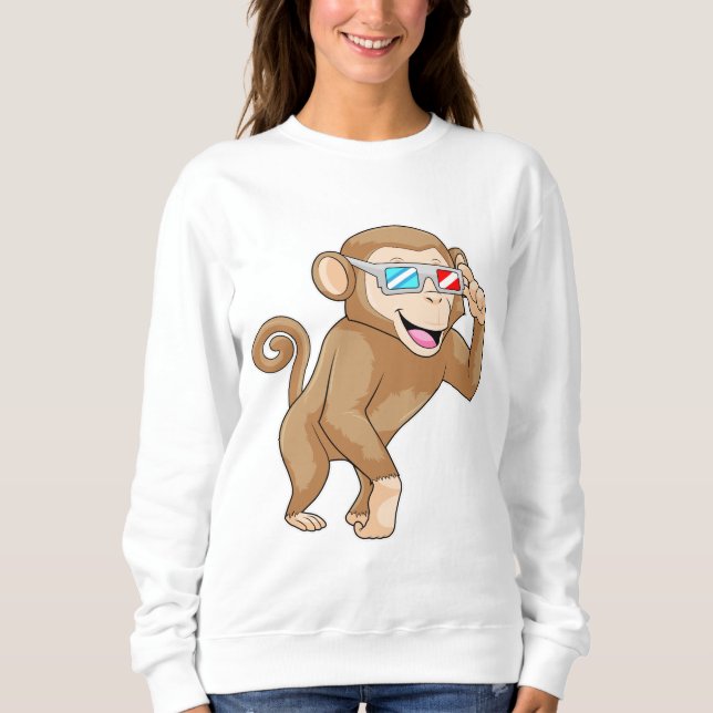 Monkey with Glasses Sweatshirt (Front)