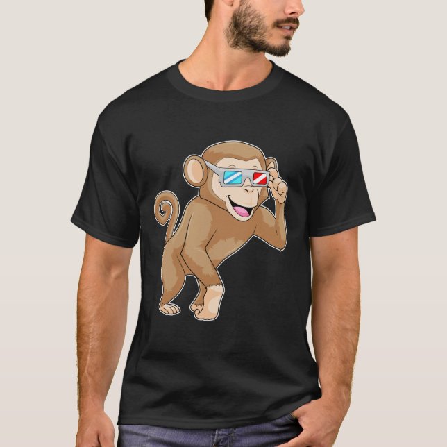 Monkey with Glasses T-Shirt (Front)