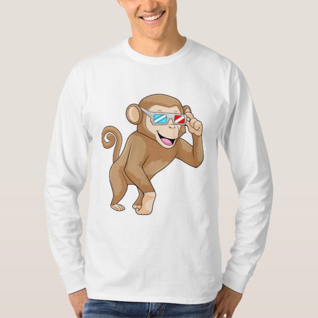 Monkey with Glasses T-Shirt (Front)