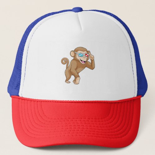 Monkey with Glasses Trucker Hat