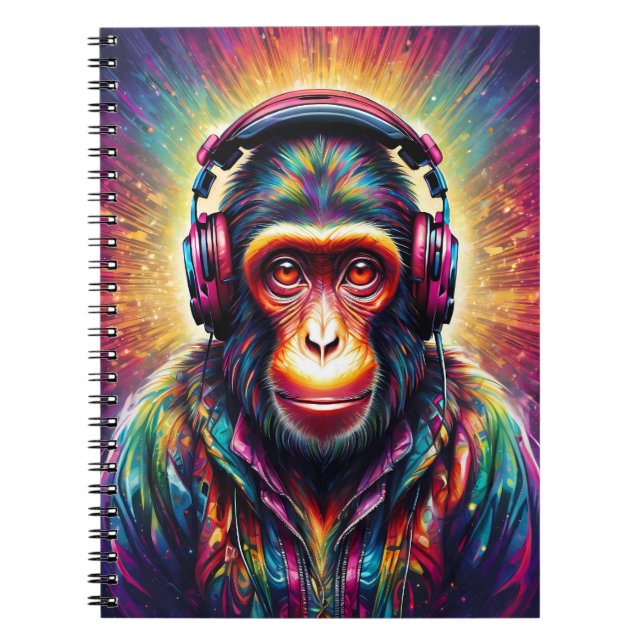 Monkey with headphones notebook (Front)