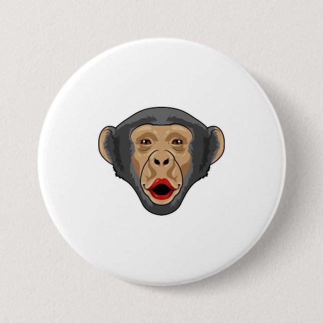 Monkey with Kiss mouth Button (Front)