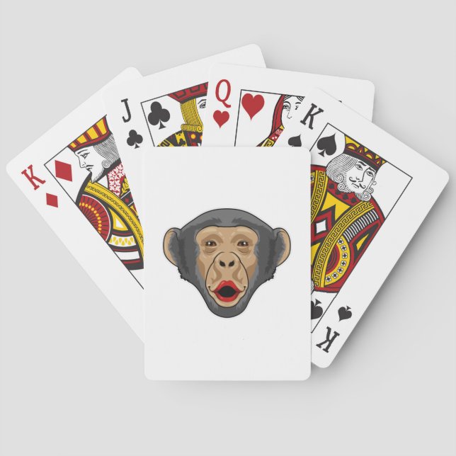 Monkey with Kiss mouth Poker Cards (Back)