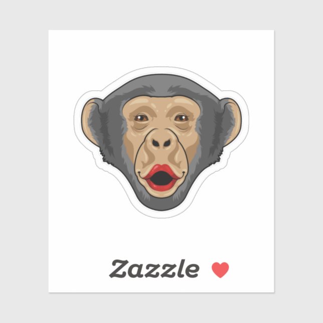 Monkey with Kiss mouth Sticker (Sheet)