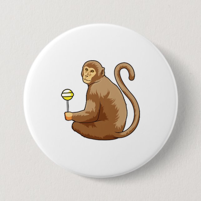 Monkey with Lollipop Button (Front)
