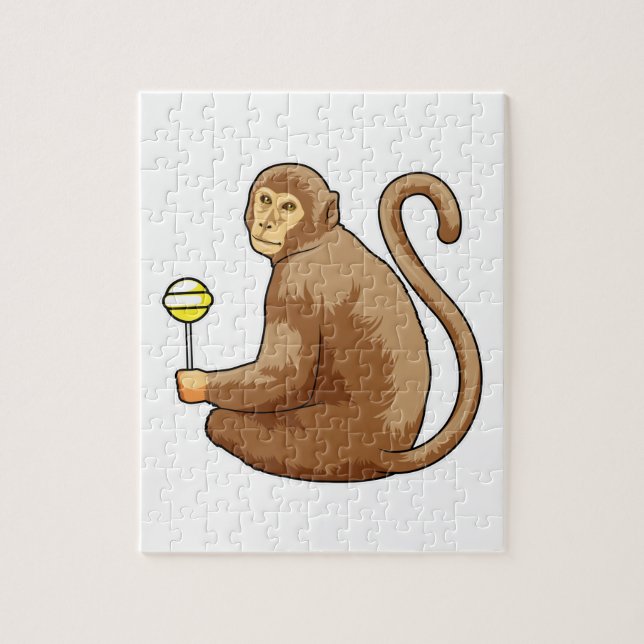 Monkey with Lollipop Jigsaw Puzzle (Vertical)