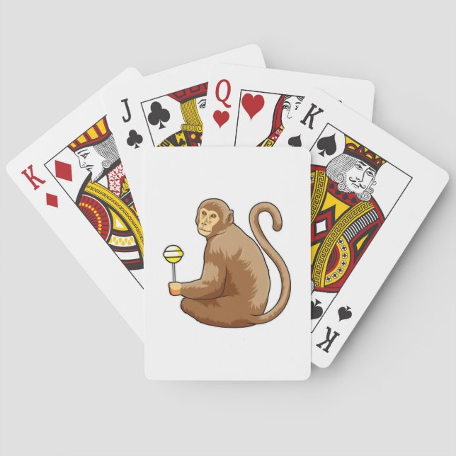 Monkey with Lollipop Poker Cards (Back)