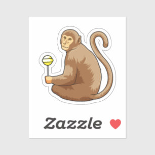 Monkey with Lollipop Sticker