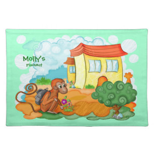 Monkey With Long Tail kids placemat
