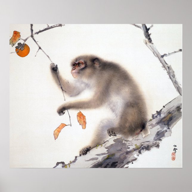 Monkey with Persimmons Poster (Front)