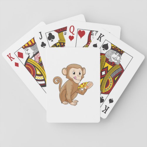 Monkey with Piece of Pizza Playing Cards