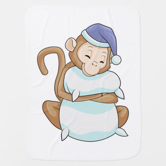 Monkey with Pillow & Sleepyhead Baby Blanket (Front)