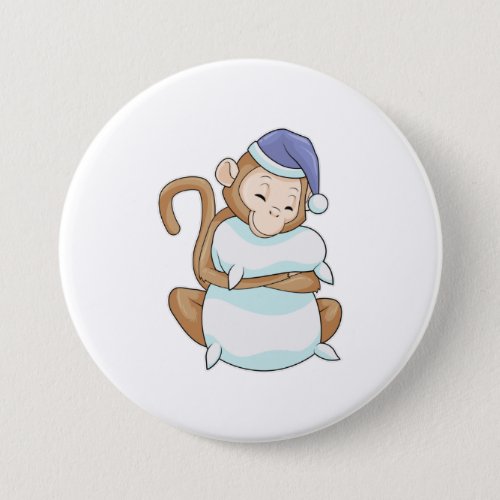 Monkey with Pillow  Sleepyhead Button